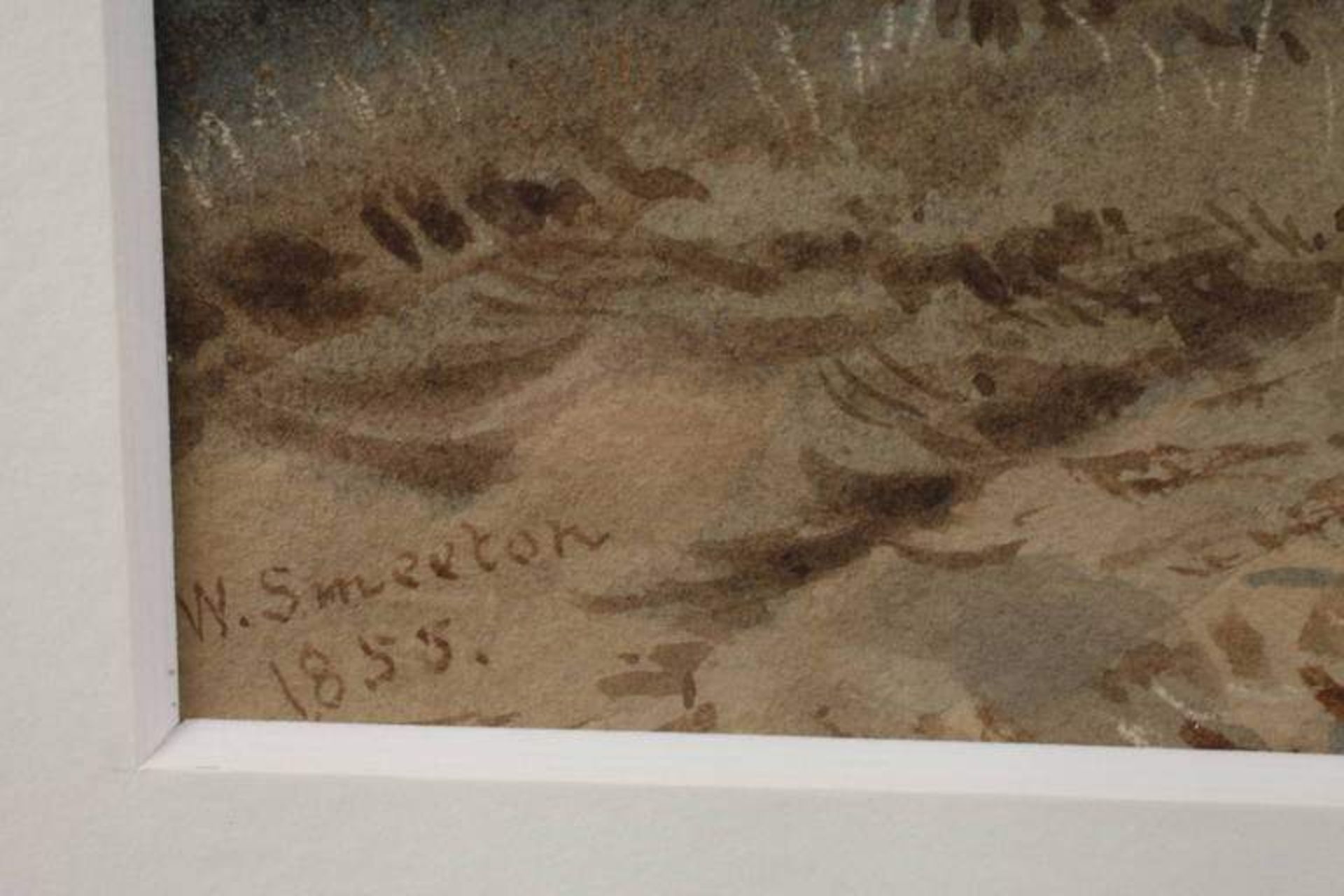 A. W. Smeeton, Ruhender Wanderer im Gebirge Blick auf eine imposante Bergkulisse mit aufziehenden - Bild 3 aus 3