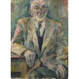 Prof. Siegfried Klotz, Portrait eines alten Mannes Halbfigurenbildnis eines am Tisch sitzenden alten