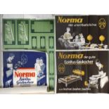 Drei Werbeplakate Norma um 1930, eins signiert Molge, ohne Hersteller, Farboffset auf Papier, für