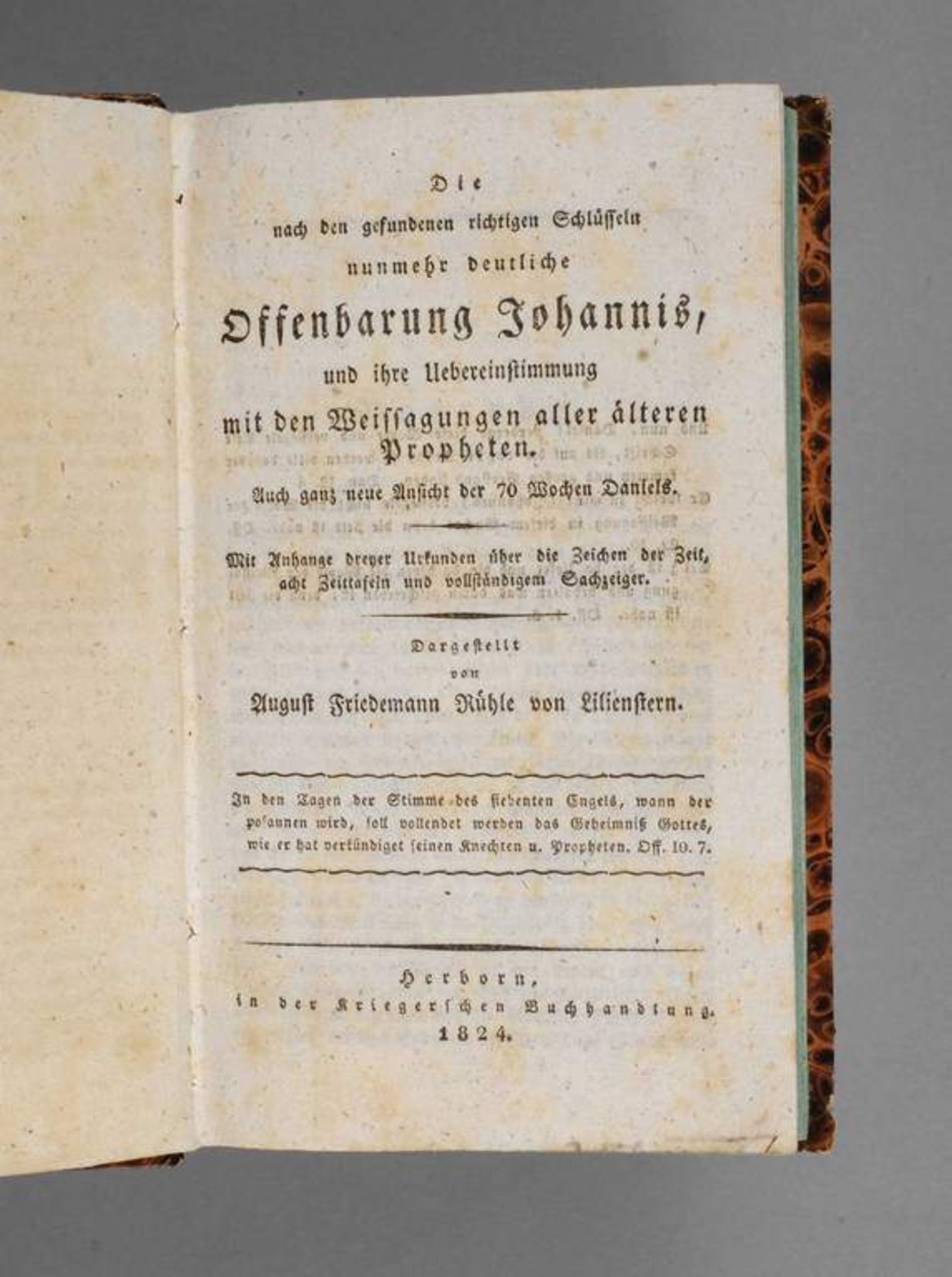 Rühle von Liliensterns Johannisoffenbarung 1824 Die nach den gefundenen richtigen Schlüsseln nunmehr