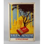 Werbetafel Salem um 1910, gemarkt Ludwig Hohlwein München, Farblithographie hinter Glas, in
