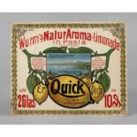 Werbeaufsteller "Wurm´s Natur-Aroma-Limonade" um 1920, ohne Hersteller, Farblithographie auf Papier,