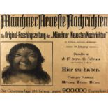 Werbeplakat Münchner Neueste Nachrichten 1912, Litho auf Papier, auf Karton montiert, leichte