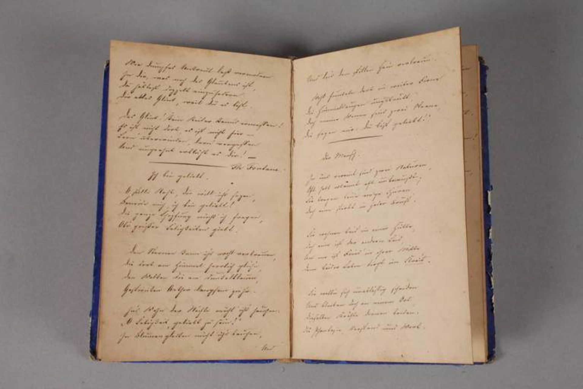 Gedichtsammlung in Abschrift 1850 der Clara Kühne an ihre Schwester, datiert Koblenz, den 22.9.1850, - Bild 2 aus 3