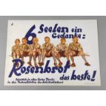 Plakat Rosenbrot 1940er Jahre, Farboffset auf Papier, Herst. Wagner Druck Innsbruck, mit Werbespruch