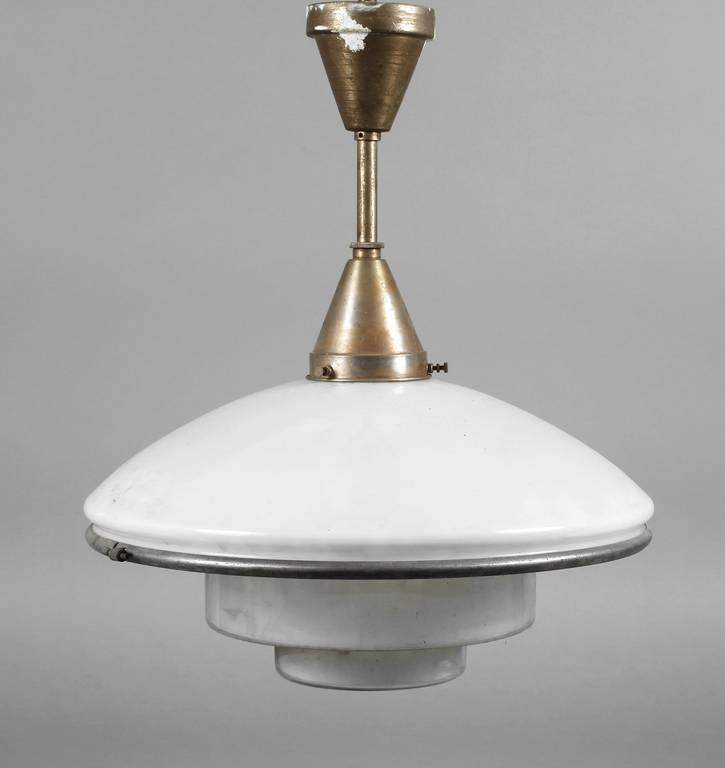 Deckenlampe Sistrah Entwurf Otto Müller 1931, Fa. Müller & Zimmer Stuttgart, zweifach getreppter