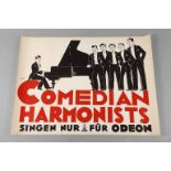 Plakat Comedian Harmonists Schallplattenwerbung "Commedian Harmonists singen nur für Odeon",