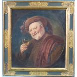 Alexander GEBHARDT (1869 - 1958). Der Trinker, nach Grützner.66 cm x 61 cm. Gemälde, Öl auf