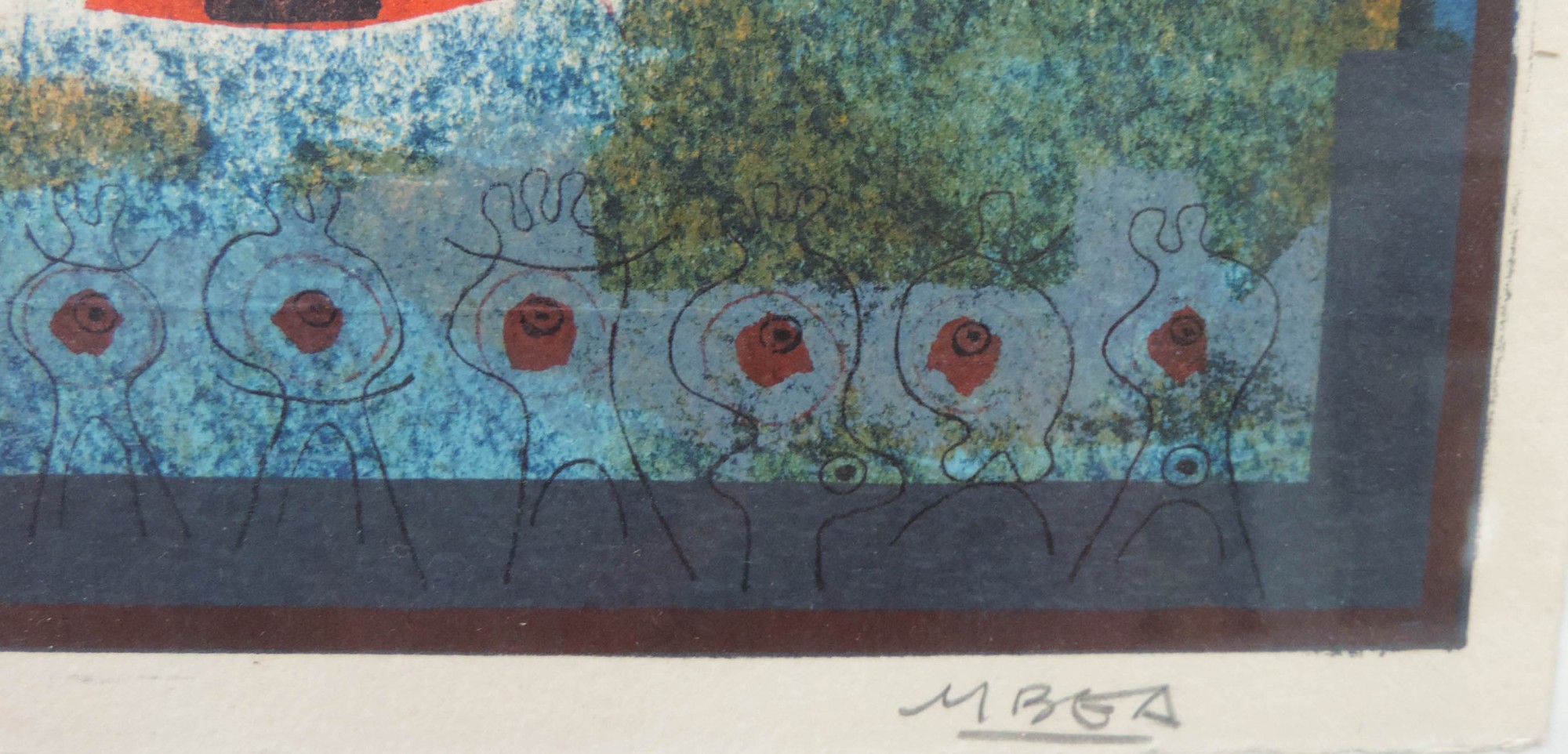 Manolo BEA (1929- ?). Abstrakte Komposition.20 cm x 18,5 cm. Lithographie. Signiert.Manolo BEA ( - Bild 3 aus 4