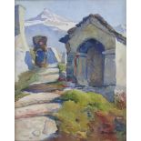 Edmond BORNAND (1873 - 1953). Locarno, November 1918.26 cm x 21 cm. Aquarell auf Papier. Rechts