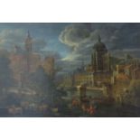 Daniel VAN HEIL (1606 - 1662). Ansicht einer Stadt.59 cm x 84 cm. Gemälde, Öl auf Leinwand