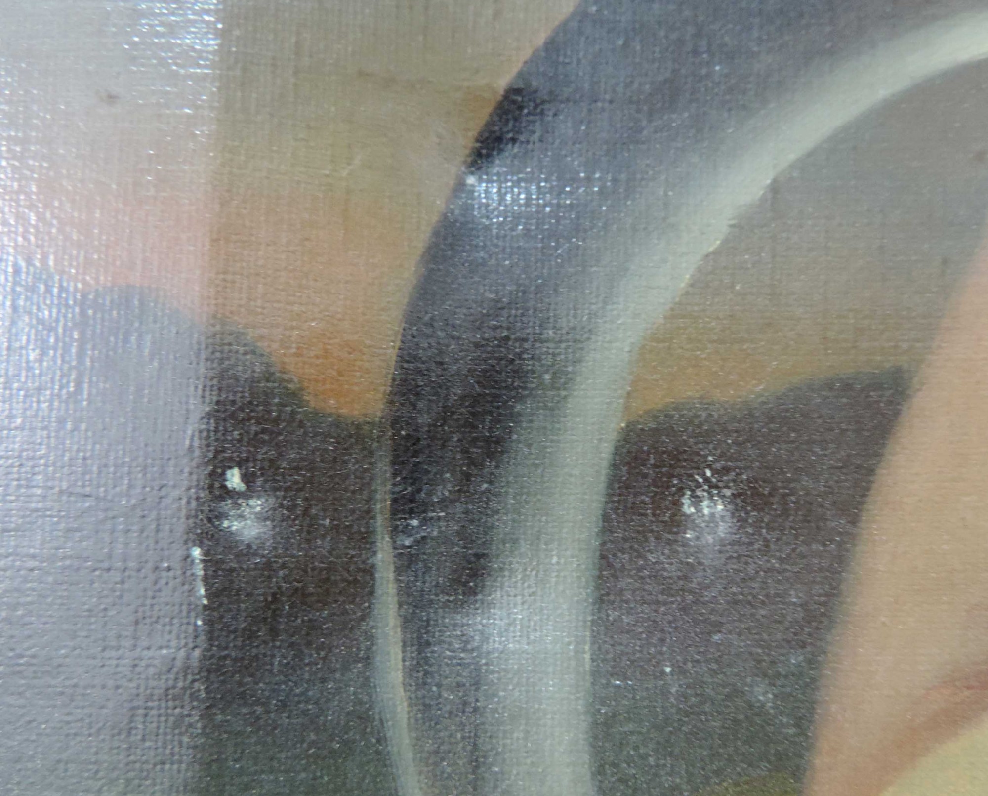 Undeutlich signiert (XIX). Biedermeier. Junge Frau mit Sichel.88 cm x 69 cm. Gemälde, Öl auf - Image 5 of 9
