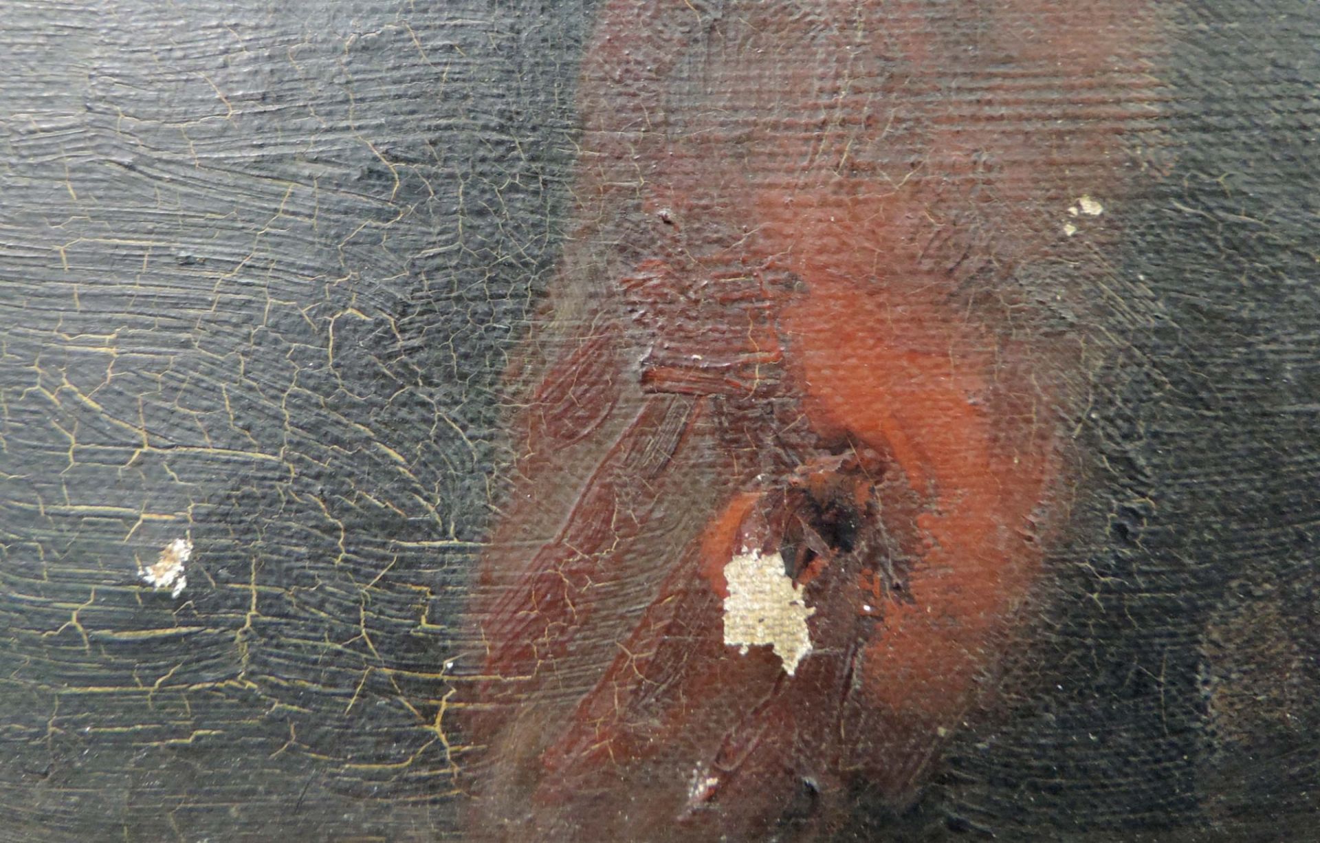Unbekannt (XIX). Alter Mann, Halbportrait.87 cm x 73 cm. Gemälde, Öl auf Leinwand.Unknown (XIX). Old - Image 5 of 6