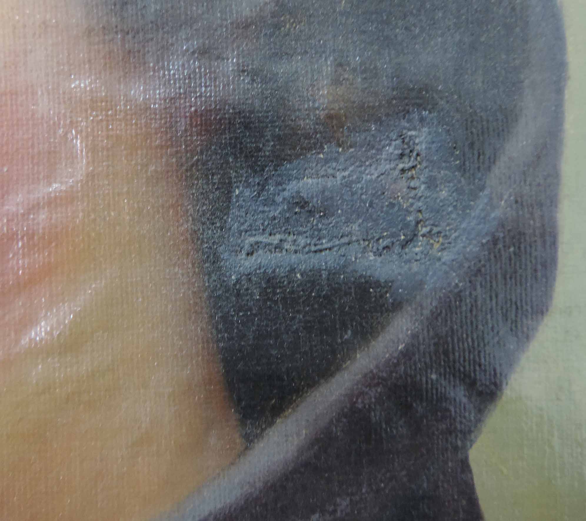 Undeutlich signiert (XIX). Biedermeier. Junge Frau mit Sichel.88 cm x 69 cm. Gemälde, Öl auf - Image 6 of 9