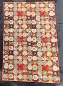 Englischer Tischteppich. Nadelarbeit, gestickt. Alt.252 cm x 163 cm.English table carpet.
