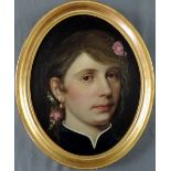 Portrait der Prinzessin Sophie Haller von Hallerstein. 19. Jahrhundert.30 cm x 23 cm oval.