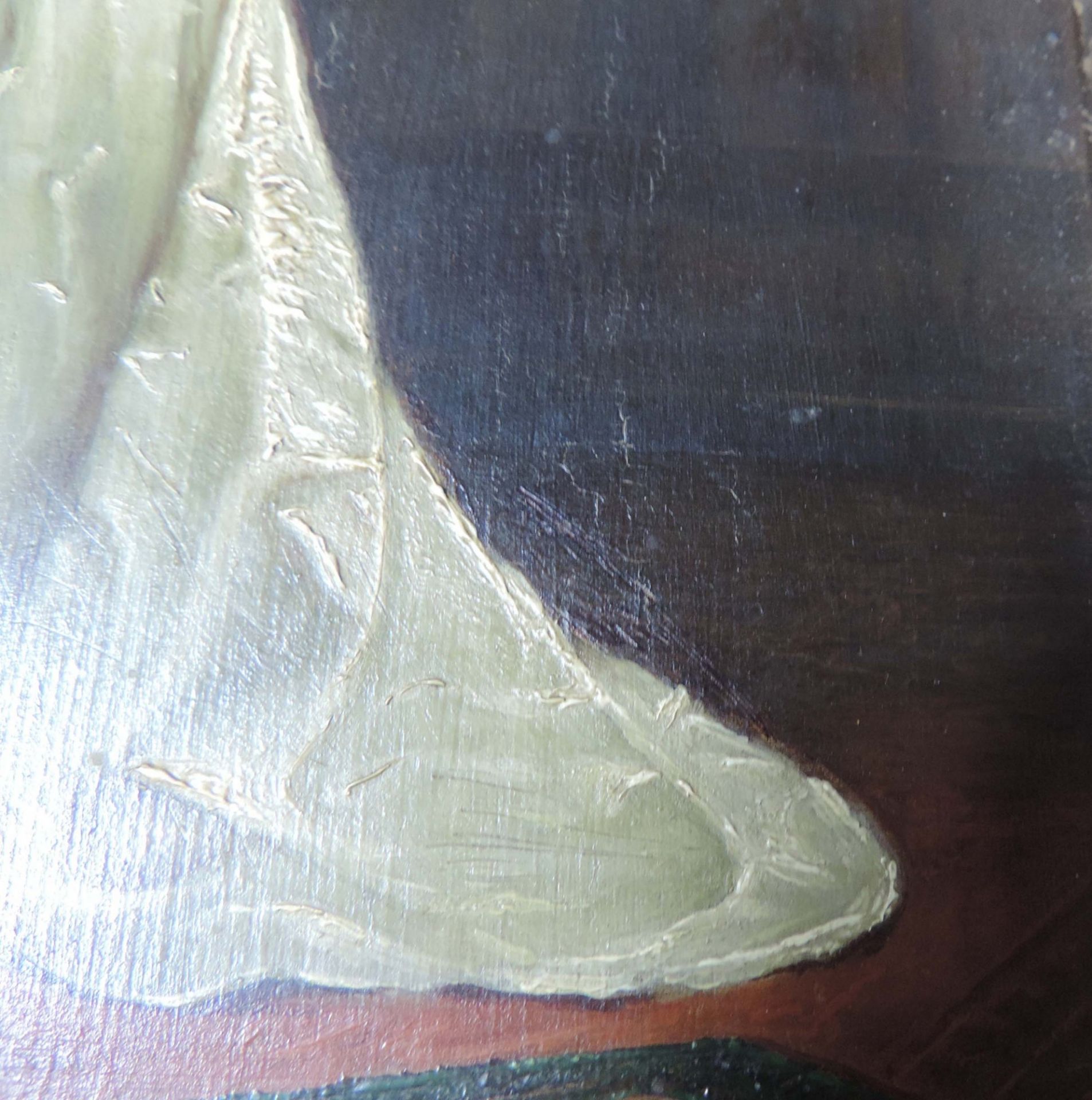 Unbekannt (XIX). Feine Dame, der Liebesbrief.30,5 cm x 22 cm. Gemälde, Öl auf Holz. Undeutlich - Bild 6 aus 7