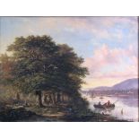 Hendrik BACKHUYZEN (1795 - 1860). Romantische Rheinansicht von 181672 cm x 92 cm. Gemälde, Öl auf