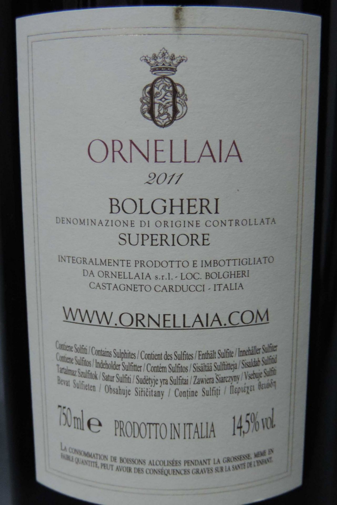 2011 Ornellaia Bolgeri Superiore, Tuscany, 5 Flaschen 750 ml 14,5% vol.Rotwein, Italien.2011 - Bild 5 aus 7
