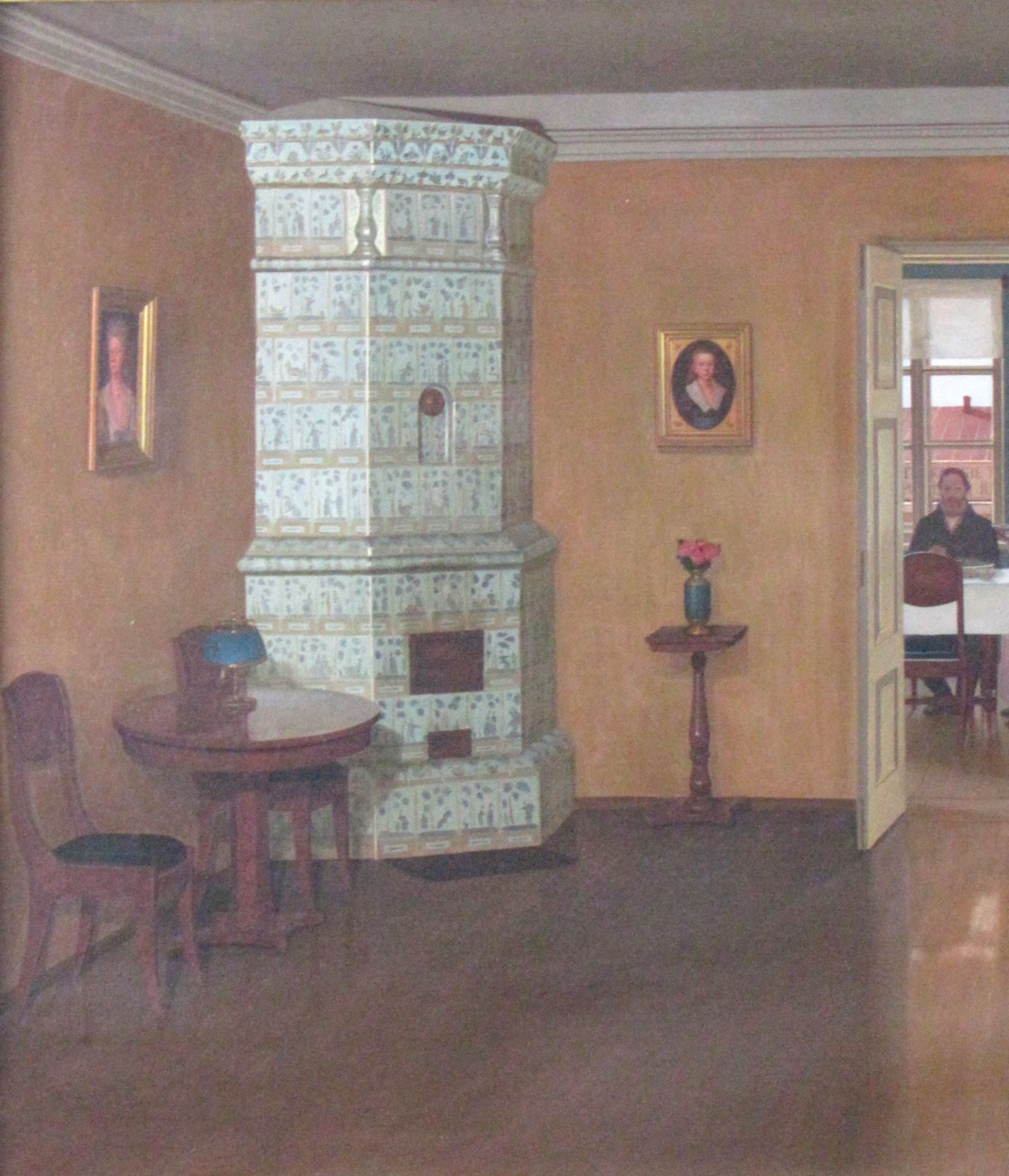 Nikolaî SIDOROV (1922 -?) zugeschrieben. Beim Tee.79 cm x 125 cm. Gemälde, Öl auf Leinwand. - Bild 3 aus 8