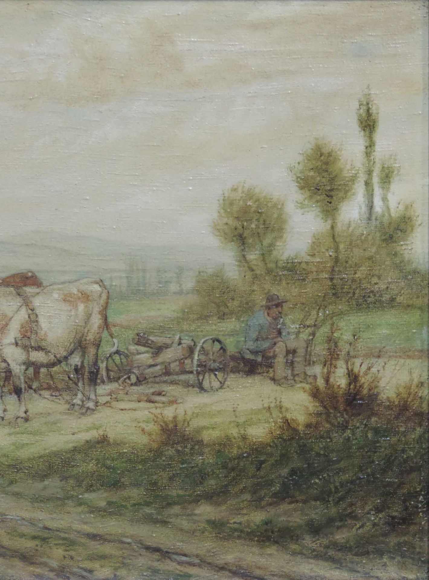 Karl LUCKHARDT (1886 - 1970). 2 Gemälde. Pferde im Stall. Ochsen vor dem Pflug.Je 34,5 cm x 44,5 cm. - Bild 7 aus 10