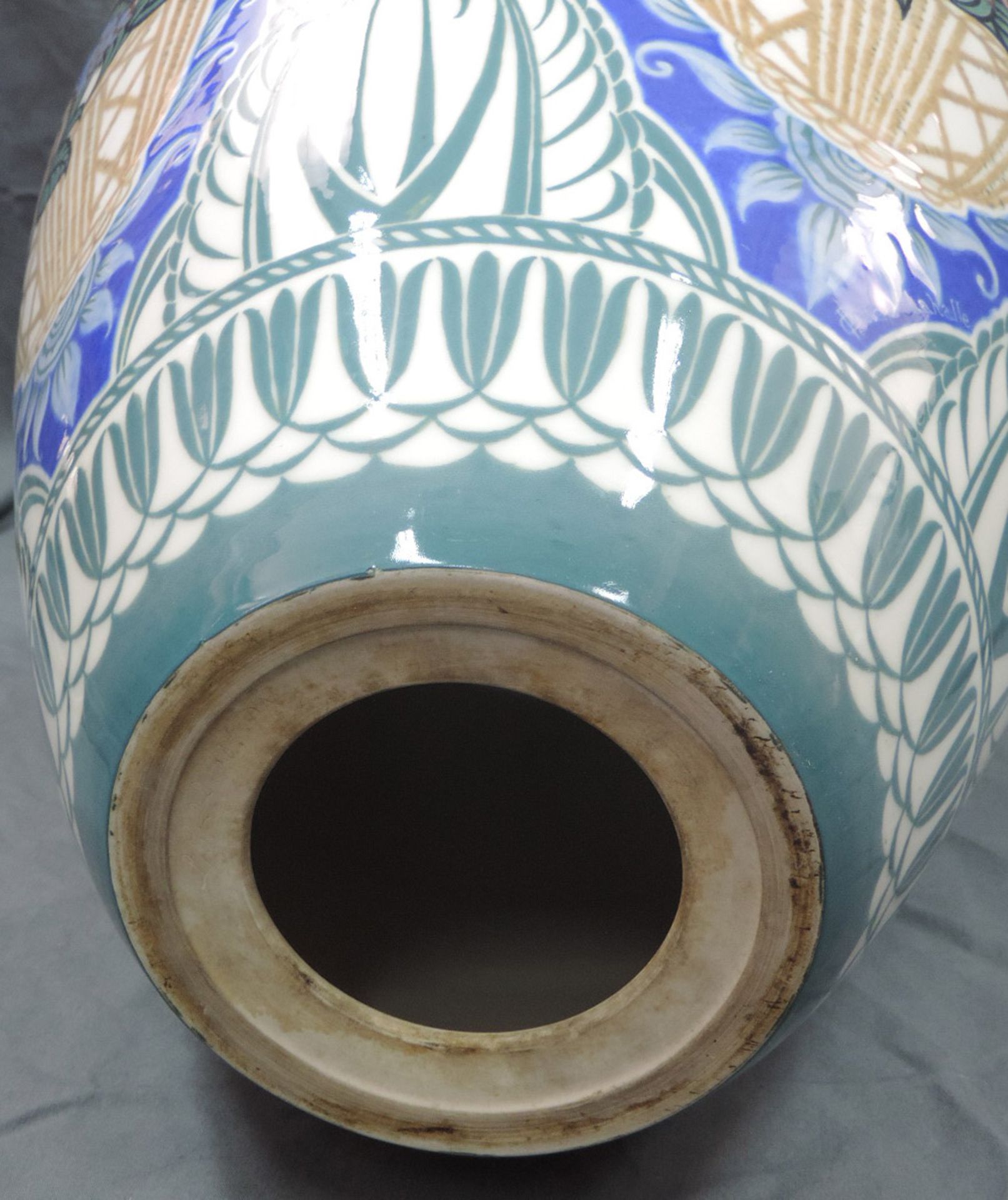 Art Déco Vase als Lampenfuß. Sèvres, 1923.72 cm hoch. Von der Porzellanmanufaktur aus unten offen - Bild 6 aus 7