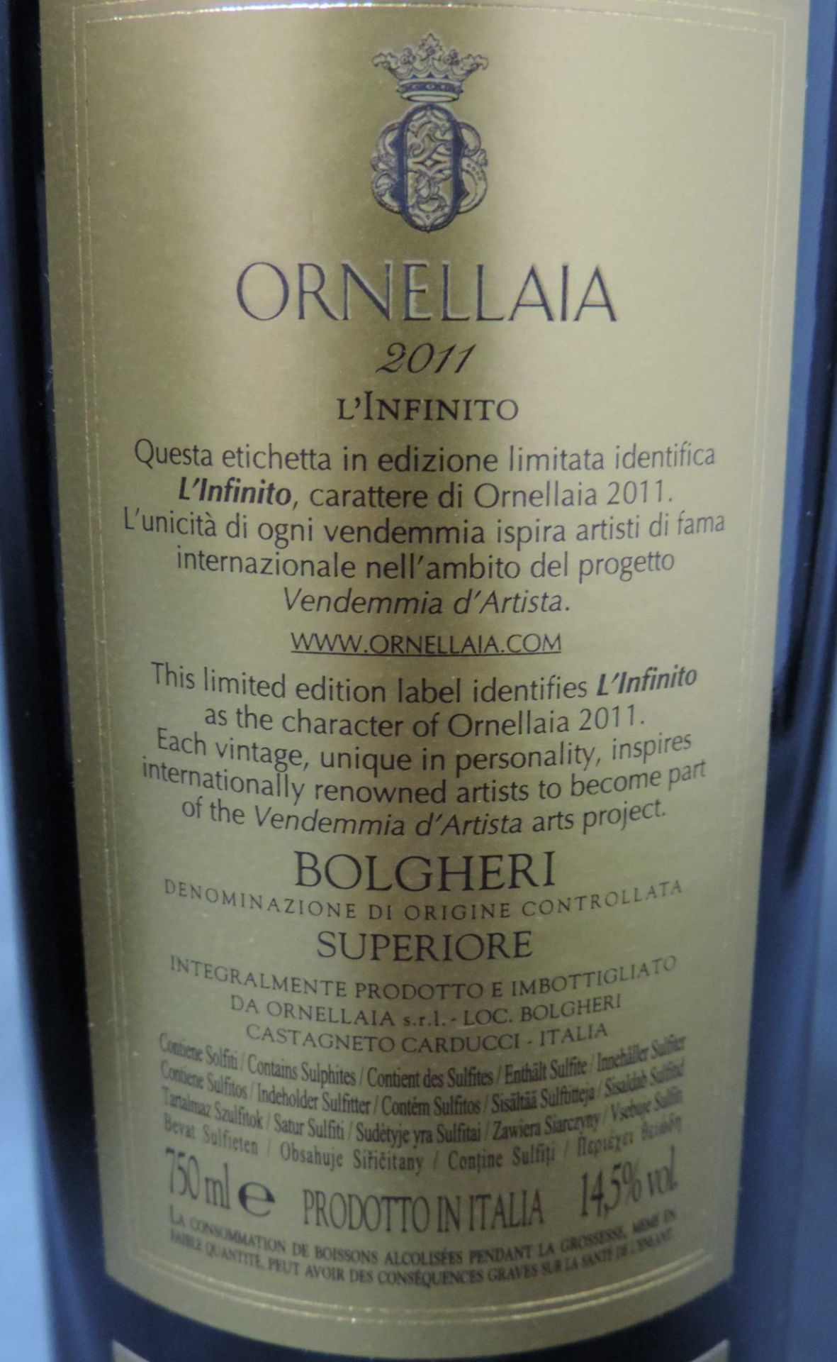 2011 Ornellaia Bolgeri Superiore, Tuscany, 5 Flaschen 750 ml 14,5% vol.Rotwein, Italien.2011 - Bild 3 aus 7