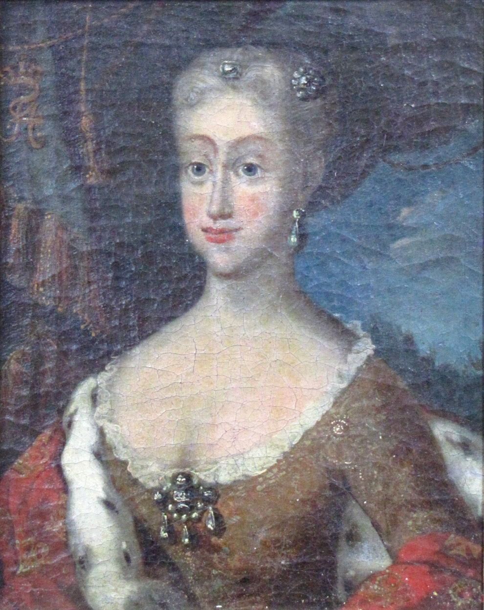 Unbekannter Maler (um 1700). 2 Portraits. Louise zu Mecklenburg und Anna Sophia von Reventlow.27,5 - Image 16 of 16