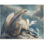 James NORTHCOTE (1746 - 1831). Vulture & Snake.48 cm x 40 cm das Blatt. Bezeichnet: "J. Northcote