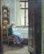 Alexander BERTRAND (1877 - 1947). Blick in die Küche. 30,5 cm x 25 cm. Gemälde. Öl auf Leinwand.