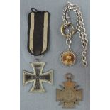 Eisernes Kreuz, 1. Weltkrieg. Teilnehmerkreuz 1914 - 1918. Uhrenkette mit Foto.Eisernes Kreuz, 1.