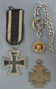 Eisernes Kreuz, 1. Weltkrieg. Teilnehmerkreuz 1914 - 1918. Uhrenkette mit Foto.Eisernes Kreuz, 1.