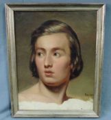 Paul DELAROCHE (1797 - 1856) Umkreis. Portrait "Paris 1847".39 cm x 31 cm. Gemälde, Öl auf Leinwand.