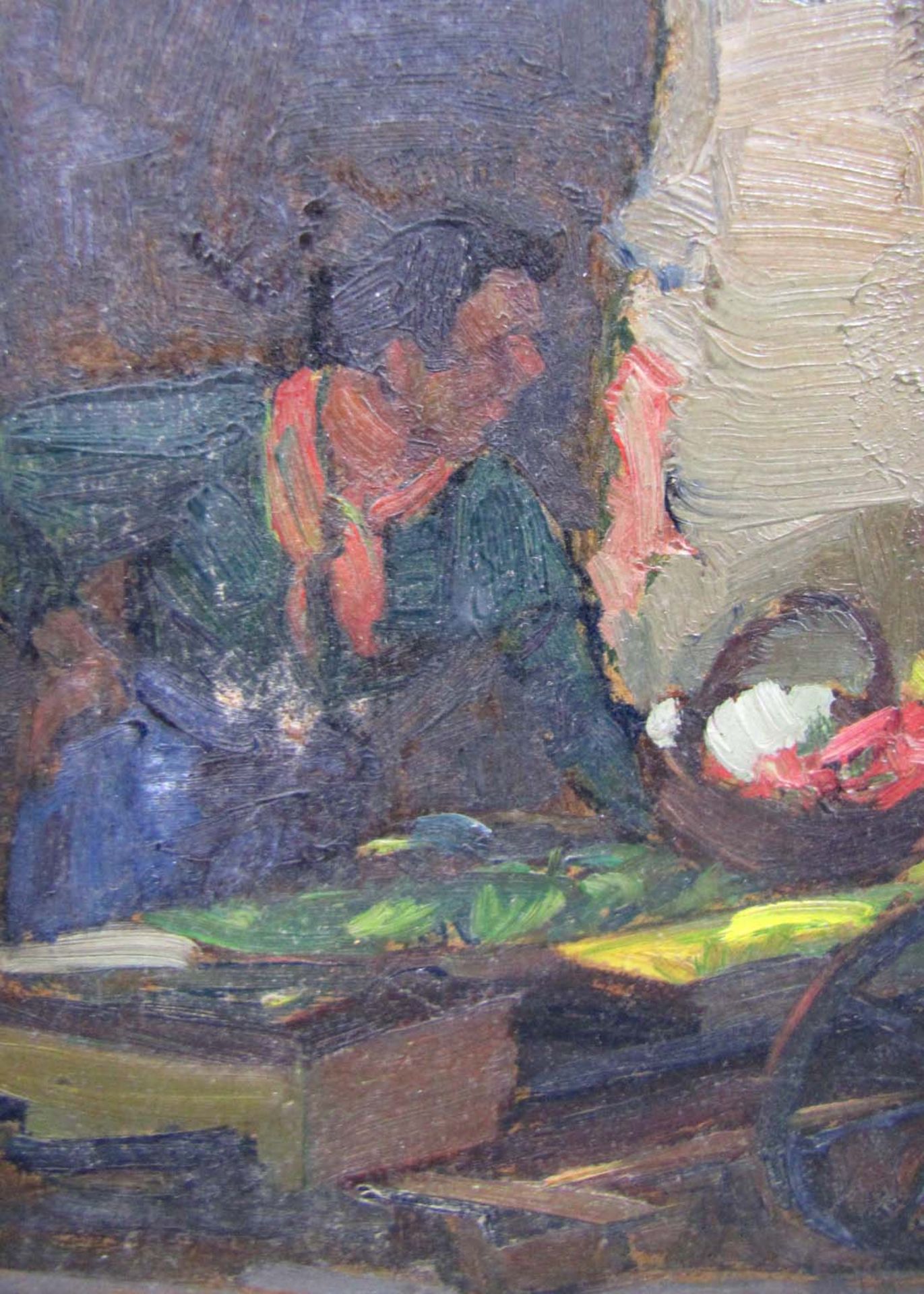 August KÖHLER (1881 - 1964). Marktweib mit Karren. Datiert 1912.29 cm x 21 cm. Gemälde, Öl auf - Bild 7 aus 7