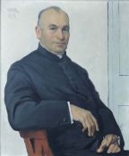 Ottilie Wilhelmine ROEDERSTEIN (1859 - 1937). Priester mit Zigarre. Portrait 1917.74 cm x 70 cm.