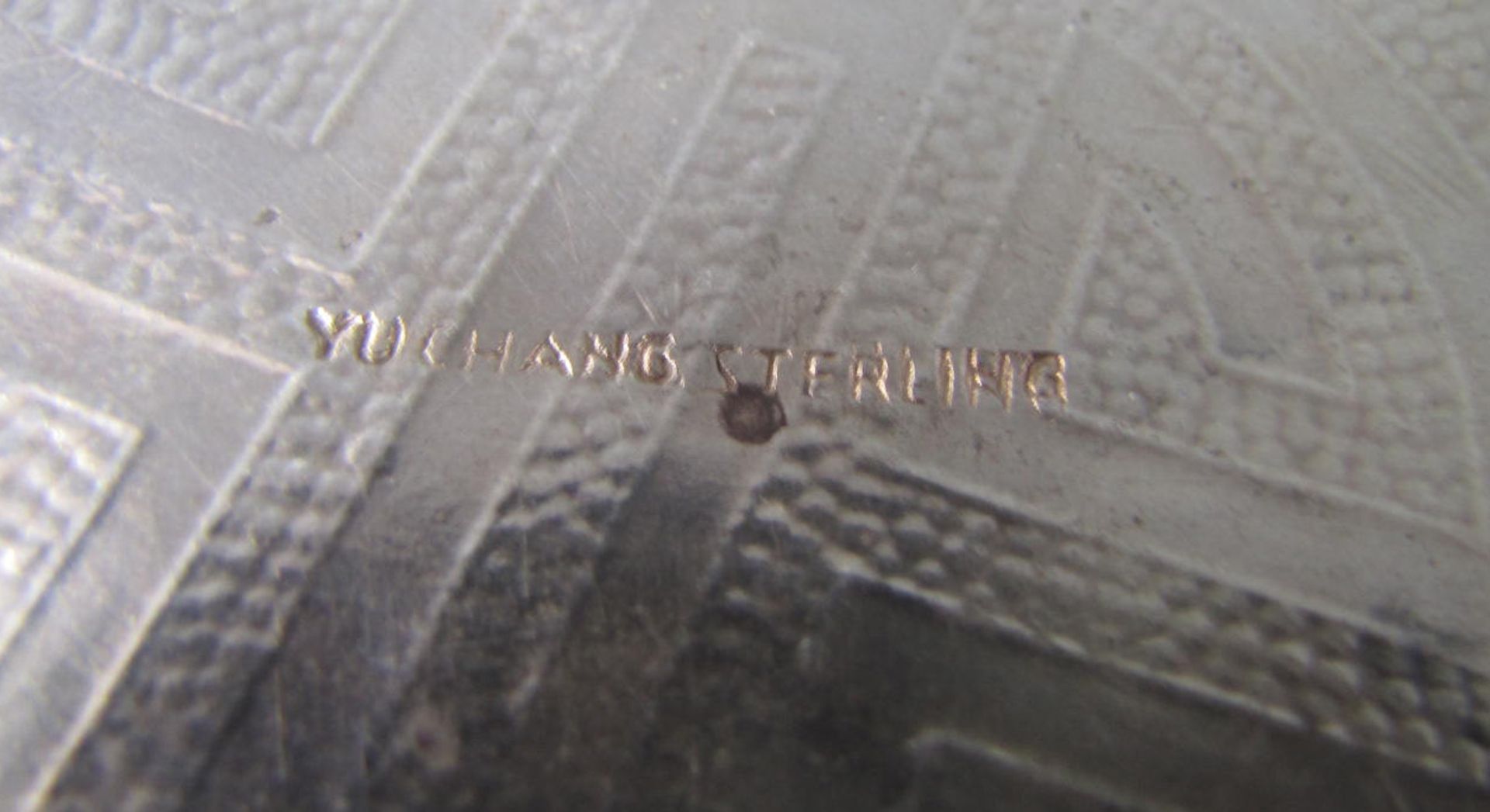 2 Silberschalen, China. Bezeichnet: Youchang Sterling.176 Gramm. 12 cm Durchmesser. Bambusblatt - Bild 4 aus 5