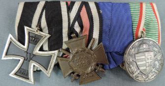 3 Orden, 1. Weltkrieg, Deutschland und Österreich Ungarn.Eisernes Kreuz mit Band. Ehrenkreuz für