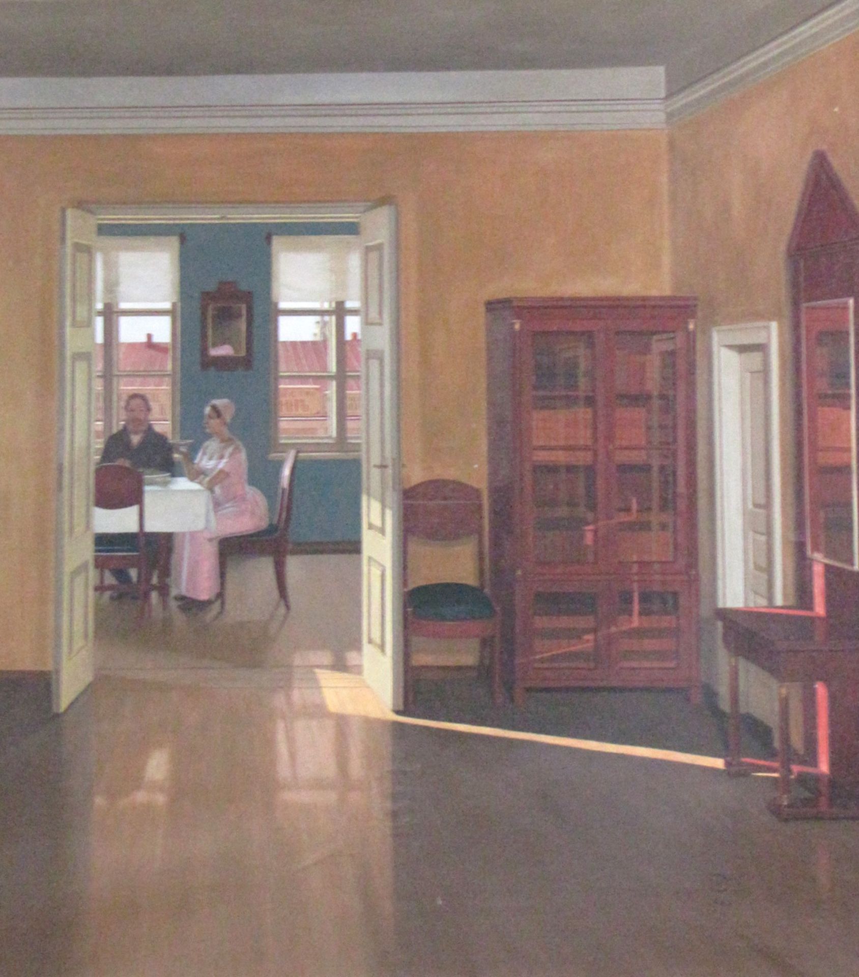 Nikolaî SIDOROV (1922 -?) zugeschrieben. Beim Tee.79 cm x 125 cm. Gemälde, Öl auf Leinwand. - Bild 4 aus 8