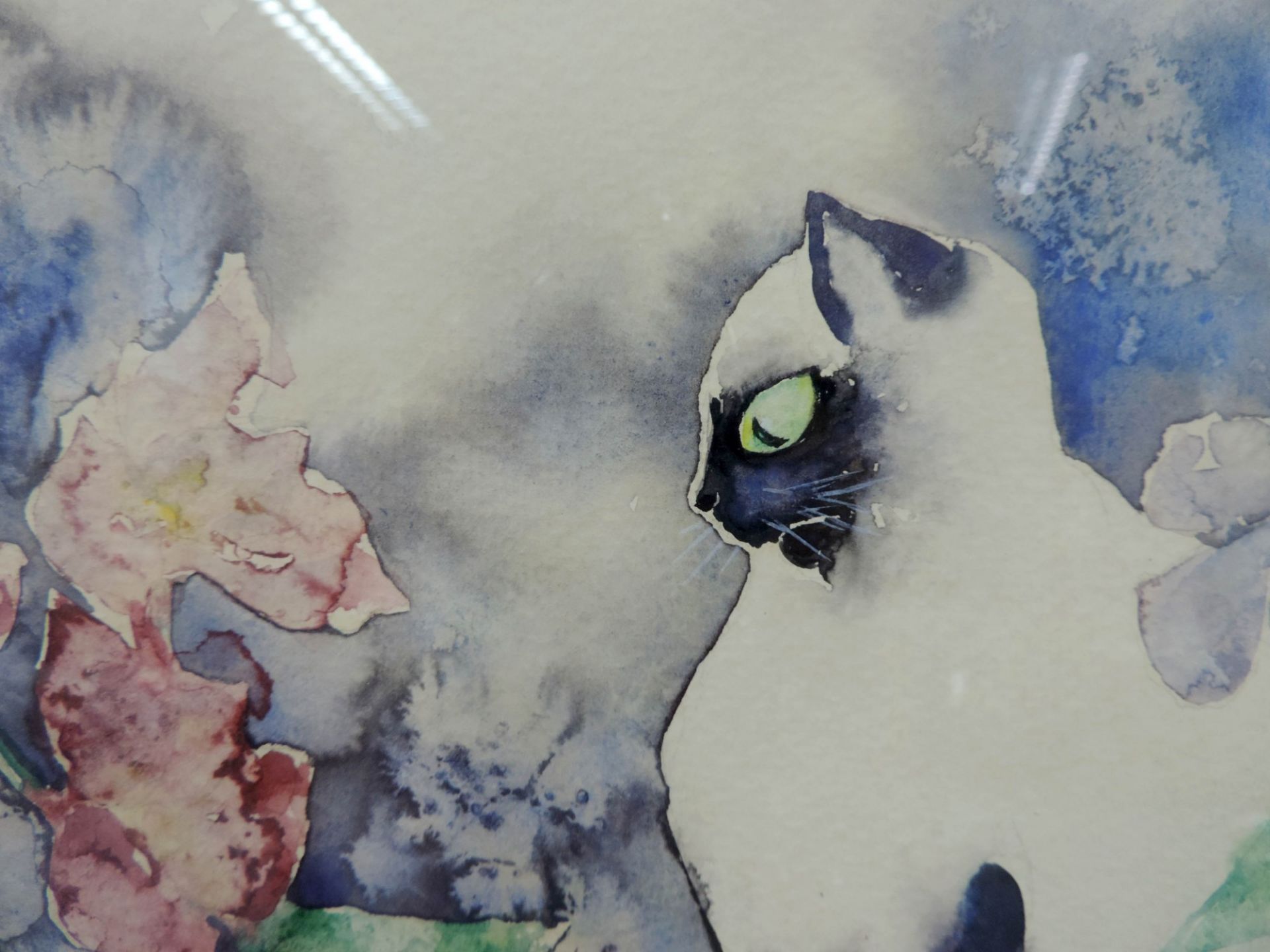 Chuah SEOW KENG (1945 -). Katze.39 cm x 55 cm im Ausschnitt. Aquarell. Rechts unten signiert. Von - Bild 3 aus 5