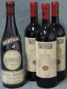 2010 Tiganello Antenori (3 Flaschen). 1972 Amarone Recoto della Vapoloicella G.B. Bertrani.4 ganze