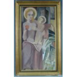 Heinrich DIECKMANN (1890 - 1963). Vorstadtmadonna. 1927.84 cm x 45 cm. Gemälde, Öl auf Leinwand.