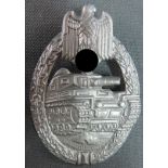 Panzerkampfabzeichen in Silber. (Wehrmacht), III. Reich. ". Weltkrieg. Aus der Zeit?Unvollständig.