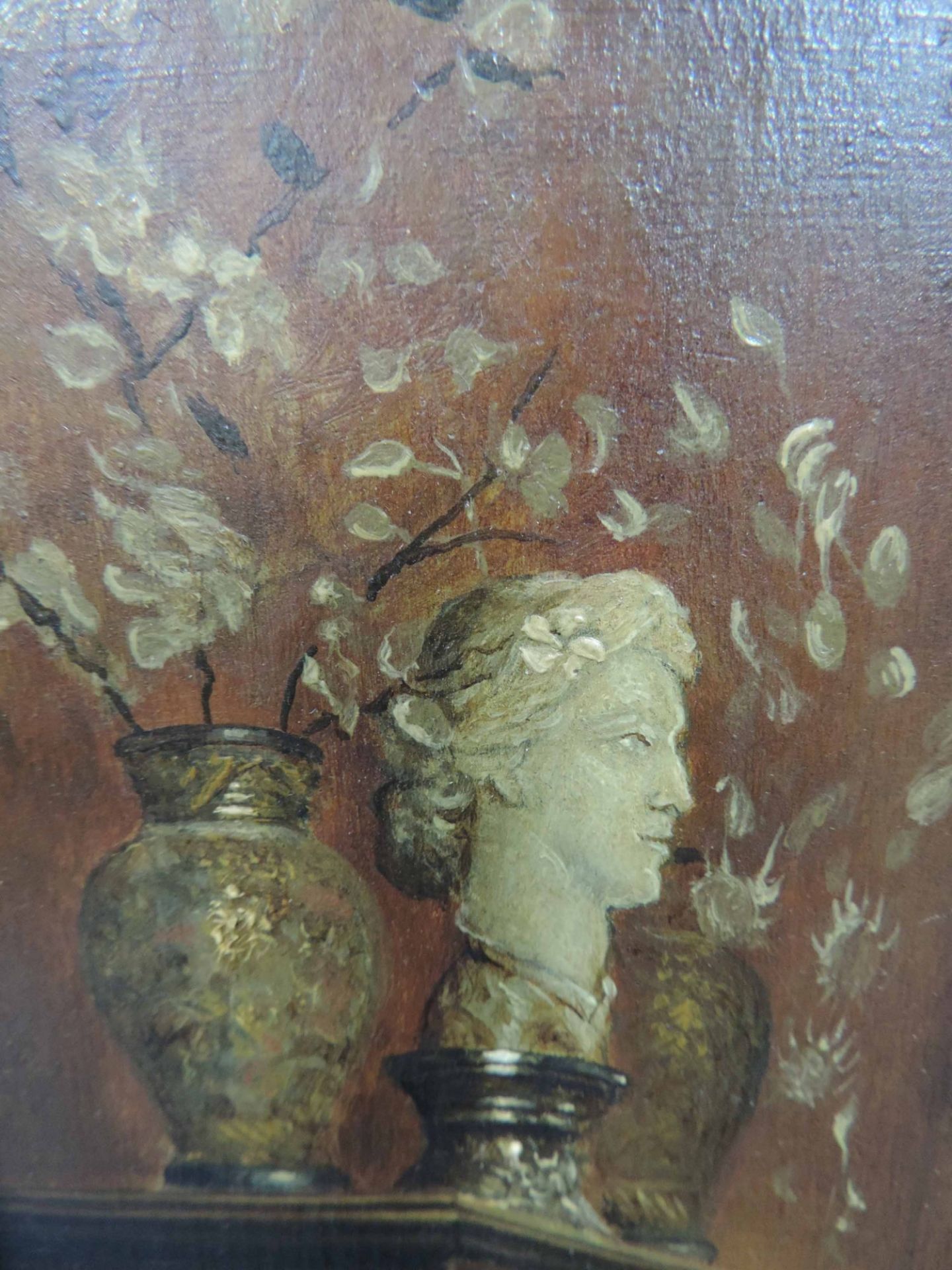 Unbekannt (XIX). Feine Dame, der Liebesbrief.30,5 cm x 22 cm. Gemälde, Öl auf Holz. Undeutlich - Bild 5 aus 7