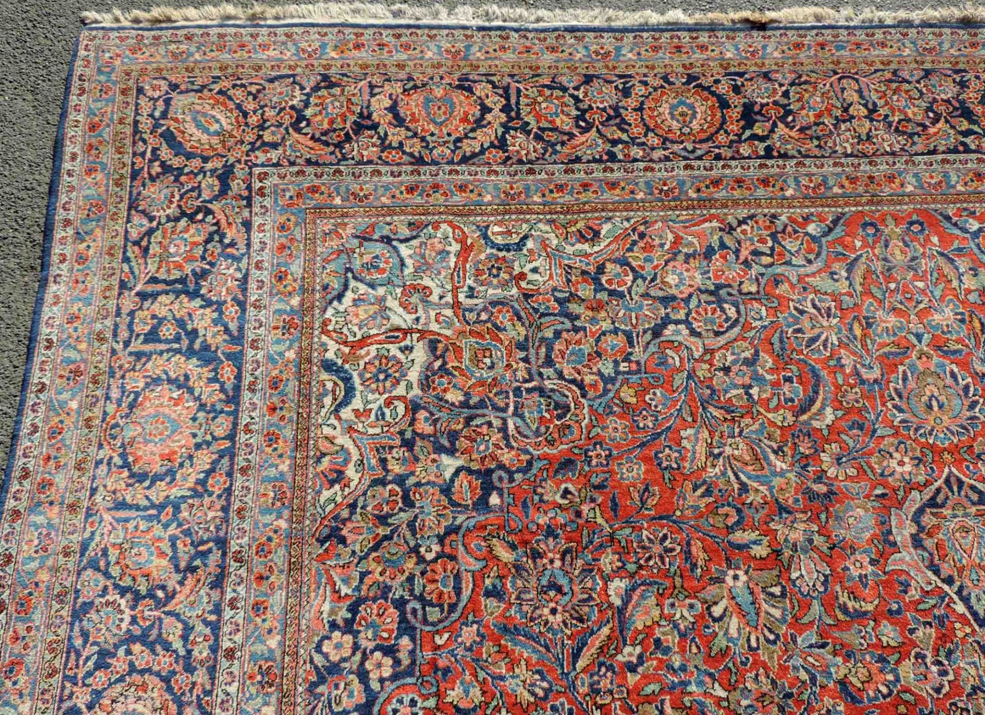 Keschan Teppich. Korkwolle, sehr fein. Iran, alt, um 1930. 412 cm x 288 cm. Handgeknüpft. - Bild 6 aus 9