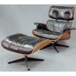 Lounge Chair. Entwurf von Charles und Ray Eames, 1956.Recht frühe Ausführung. Seit circa 1960 in