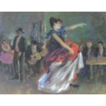 VOCI (XX). Flamenco. Tänzerin.50 cm x 65 cm. Pastell. Unten rechts signiert.VOCI (XX). Flamenco