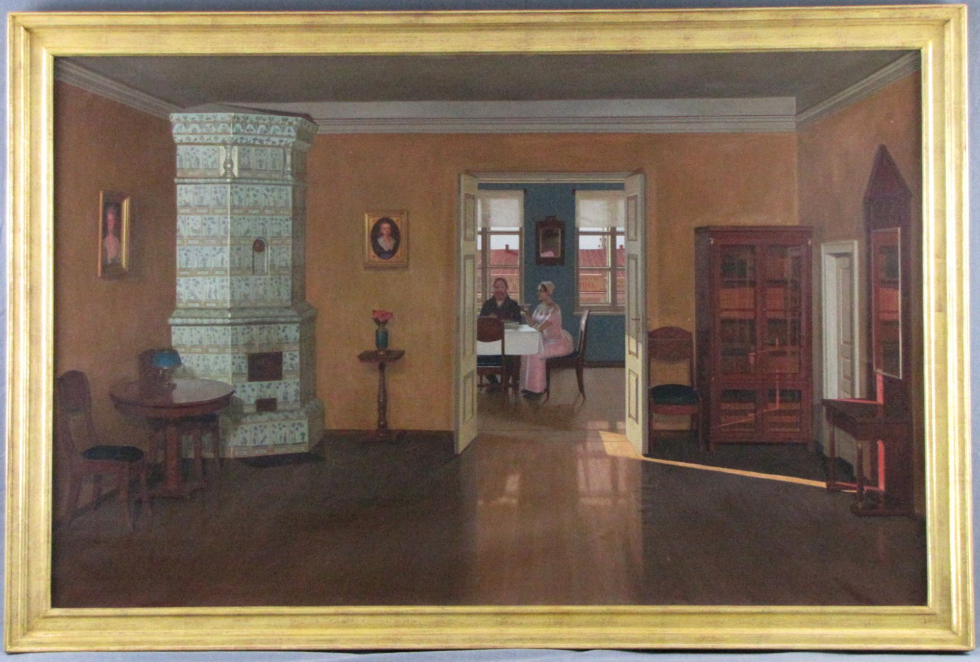 Nikolaî SIDOROV (1922 -?) zugeschrieben. Beim Tee.79 cm x 125 cm. Gemälde, Öl auf Leinwand. - Bild 2 aus 8
