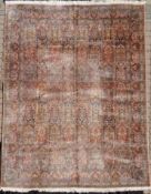 Kashmir Seide, Indien. Felderteppich.361 cm x 220 cm. Handgeknüpft. Manufakturteppich.Kashmir.