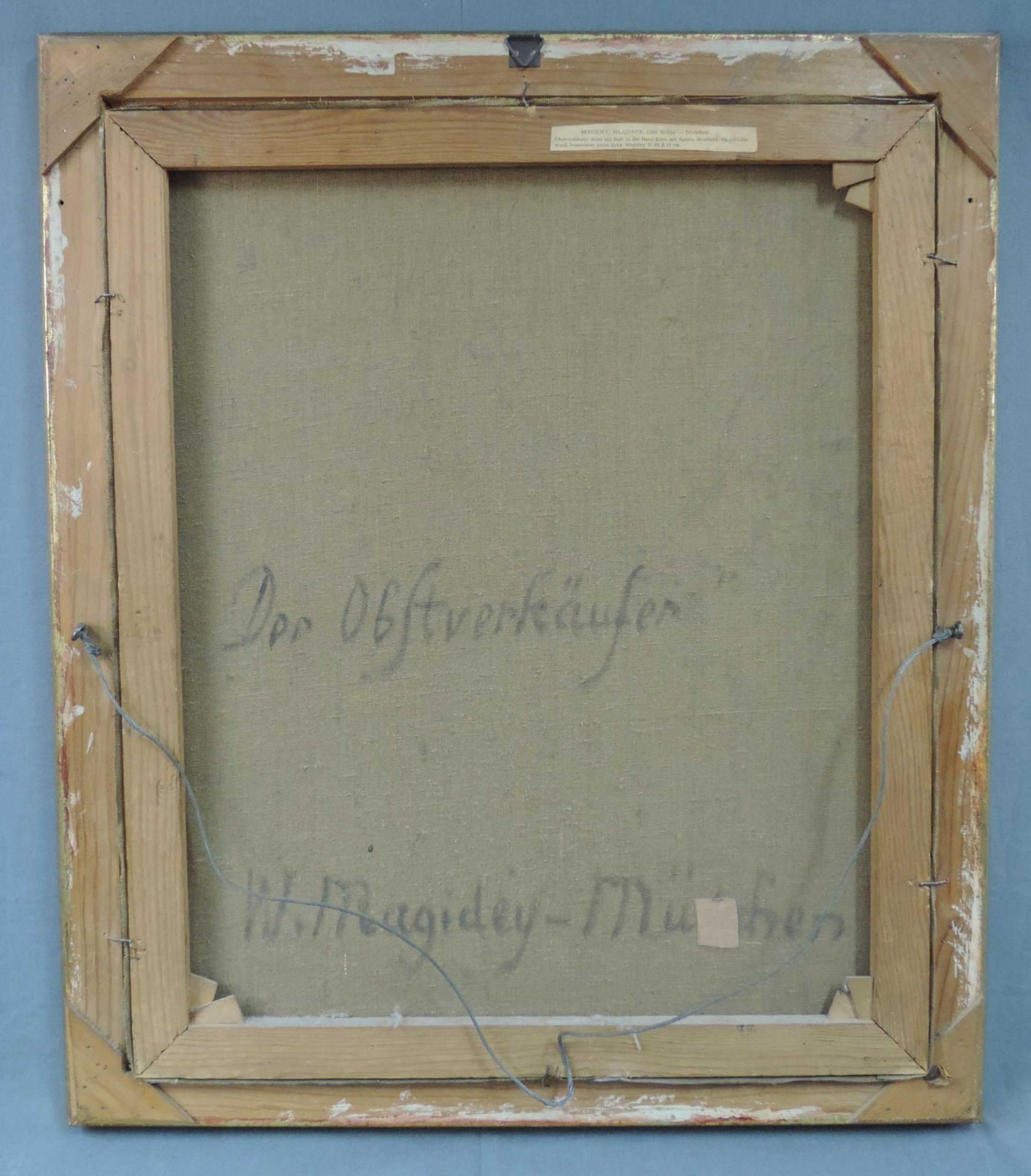 Wladimir MAGIDEY (1881 - ?). "Obstverkäufer".60,5 cm x 50,5 cm. Gemälde, Öl auf Leinwand. Unten - Bild 4 aus 5