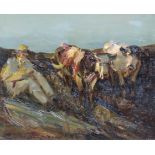 Eugen VON WARUN-SEKRET (1896 - 1963). Ölstudie eines in Russland geborenen Malers.25 cm x 30 cm.